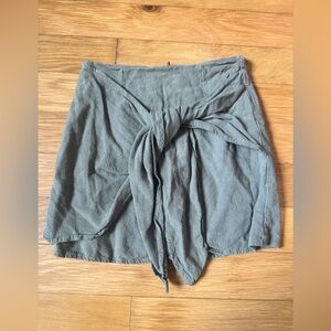 Francesca’s Olive Green Tie-Front Skirt